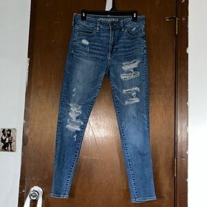 LAST CHANCE American Eagle super stretch X ripped hi-rise jeggings